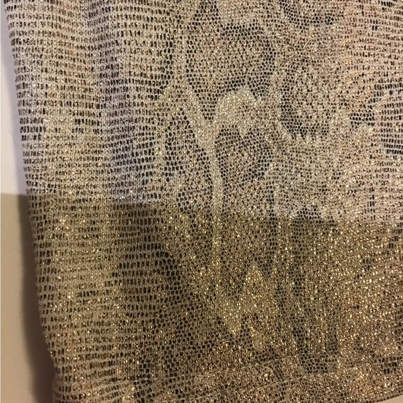 One shoulder metallic gold snakeskin print dress - Picture 6 of 11